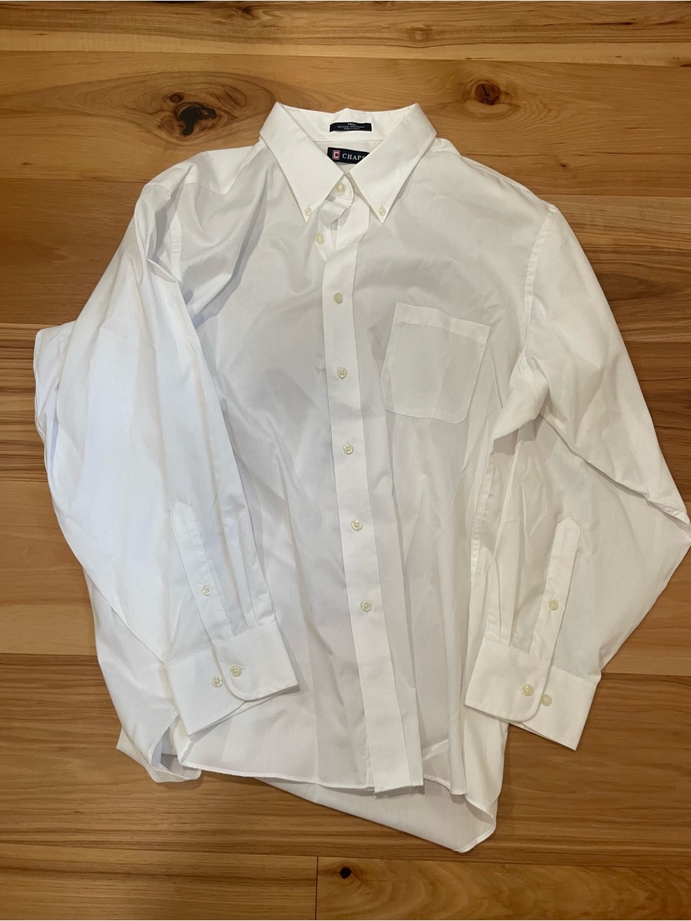 Chaps White Long-Sleeve Button-Down Dress Shirt
